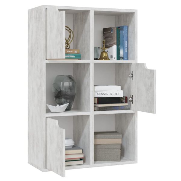 vidaXL Boekenkast 60x27,5x88 cm bewerkt hout betongrijs