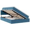 vidaXL LED Opslagbed met Matras Donkerblauw 140 x 200 cm Fluweel
