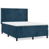 vidaXL Boxspring met matras fluweel donkerblauw 140x190 cm