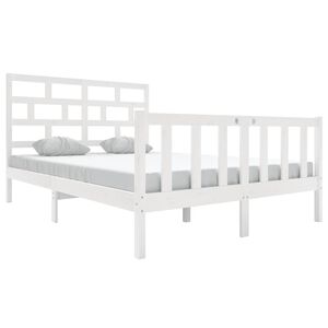 vidaXL Bedframe massief grenenhout wit 120x200 cm
