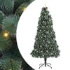 vidaXL Kunstkerstboom met verlichting en ballenset Groen 240 cm PET