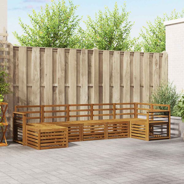 vidaXL Sofa-Sets 7 pcs Naturel Massief Acaciahout