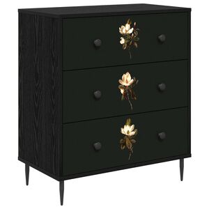 vidaXL Ladekast BREMEN Magnolia print 66 x 36,5 x 76 cm Bewerkt hout