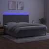 vidaXL Boxspring met matras en LED fluweel lichtgrijs 200x200 cm