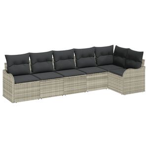 vidaXL Tuin Sofa Set Lichtgrijs poly rattan