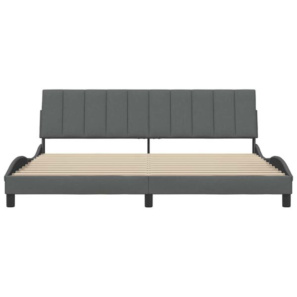 vidaXL Bedframe zonder matras "Hanko" stof donkergrijs 200x200 cm