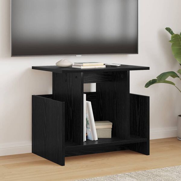 vidaXL TV-standaard Zwart Eiken 50 x 35 x 45 cm Bewerkt hout