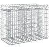 vidaXL Gabion Verhoogd Bed Zilver 100 x 50 x 80 cm