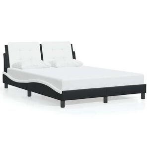 vidaXL Bedframe zonder matras "Zadar" kunstleer zwart en wit 120x200 cm