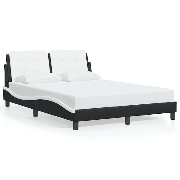 vidaXL Bedframe zonder matras "Zadar" kunstleer zwart en wit 120x200 cm