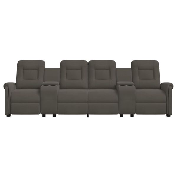 vidaXL Massagestoel 4-zits verstelbaar met bekerhouder donkergrijs