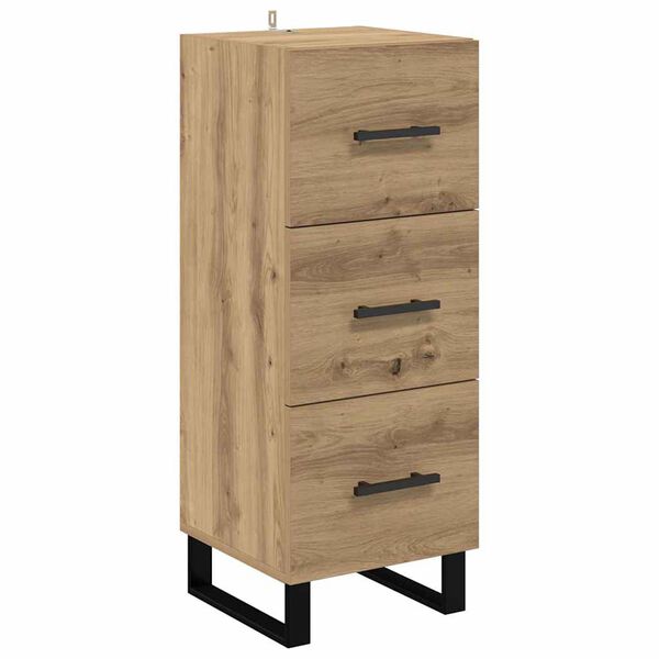 vidaXL Dressoir met lade Artisan Eiken 34,5 x 34 x 90 cm