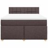 vidaXL Boxspring met matras stof donkerbruin 140x190 cm