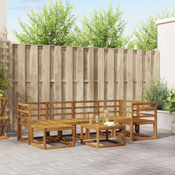 vidaXL Buiten bankenset 7 pcs Naturel Massief Acaciahout