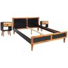 vidaXL Bedframe met nachtkastjes massief acaciahout