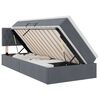 vidaXL Opslag bed met hoofdeinde Donkergrijs 90 x 190 cm Fluweel