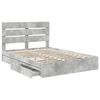 vidaXL Opslag bed met hoofdeinde Beton Grijs 150 x 200 cm Bewerkt hout