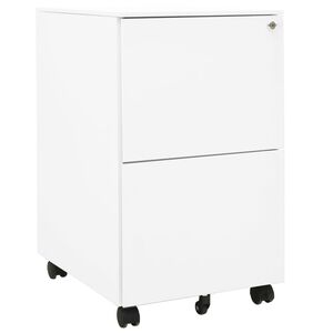 vidaXL Ladeblok verrijdbaar 39x45x67 cm staal wit