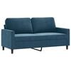 vidaXL 3-delige Loungeset met kussens fluweel blauw