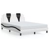 vidaXL Bedframe "Viana" met LED zonder matras wit en zwart 140x200 cm