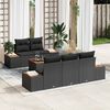 vidaXL Tuin Sofa Set met kussen met opslag 6 pcs Zwart Poly riet
