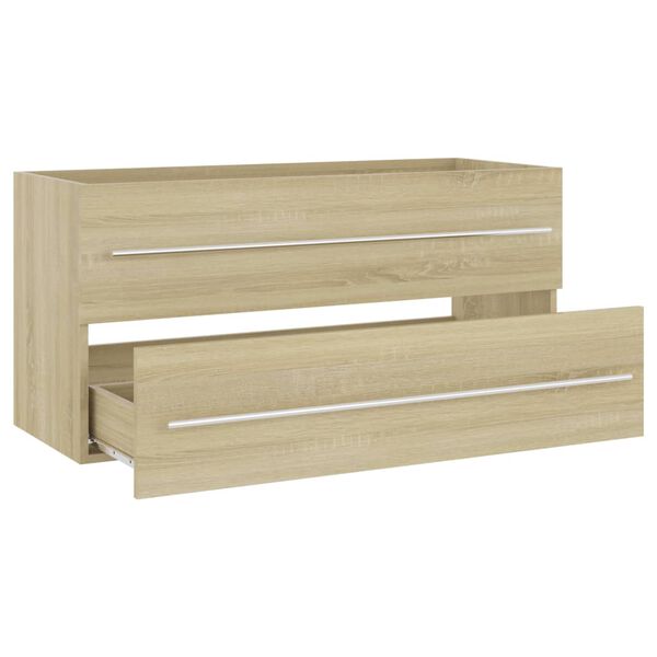 vidaXL Wastafelkast 100x38,5x48 cm bewerkt hout sonoma eikenkleurig