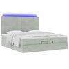 vidaXL Ottoman bed met matrassen en LED's 200x200cm fluweel lichtgrijs