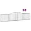 vidaXL Schanskorven 4 st gewelfd 400x50x80/100 cm gegalvaniseerd ijzer