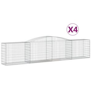 vidaXL Schanskorven 4 st gewelfd 400x50x80/100 cm gegalvaniseerd ijzer