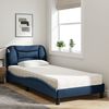 vidaXL Bed met matras "Hvar" stof blauw 90x200 cm