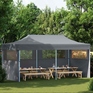 vidaXL Partytent pop-up inklapbaar met zijwanden 3x6 m antraciet