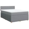 vidaXL Boxspring met matras stof lichtgrijs 140x200 cm