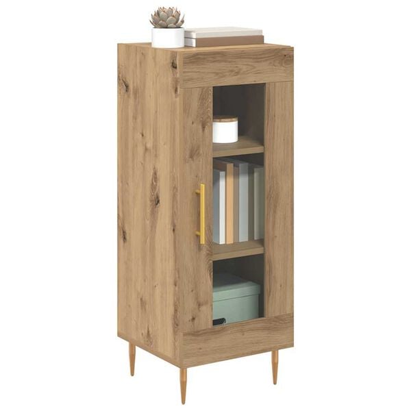vidaXL Dressoir artisanaal eikenkleurig 34 x 34.5 x 90 cm Bewerkt hout