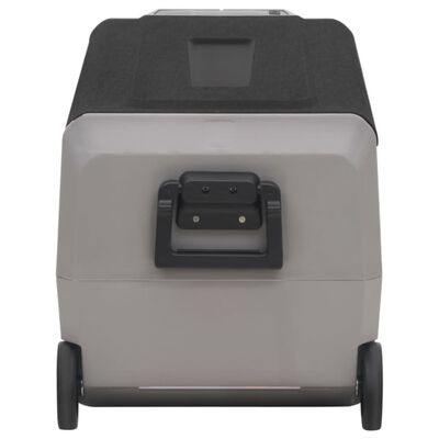 vidaXL Koelbox met wielen en adapter 60 L PP en PE zwart en grijs