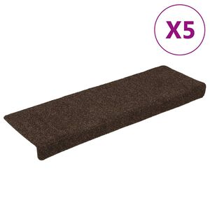 vidaXL Trapmatten zelfklevend 15 stuks 65x21x4 cm bruin rechthoekige rand