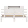 vidaXL Bed met boekenkast zonder matras grenenhout wit 135x190 cm