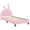 vidaXL Bedframe voor kinderen met hoofdbord Roze 90 x 200 cm PU