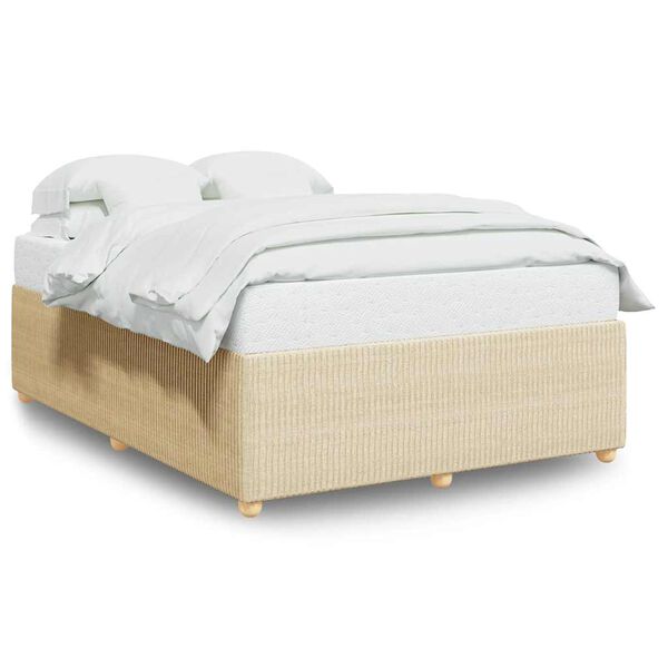 vidaXL Bedframe zonder matras stof cr&egrave;mekleurig 140x200 cm