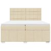 vidaXL Boxspring met matras stof cr&egrave;mekleurig 200x200 cm