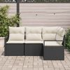 vidaXL Tuin Sofa Set met kussen met opslag 4 pcs Zwart en Cr&egrave;me