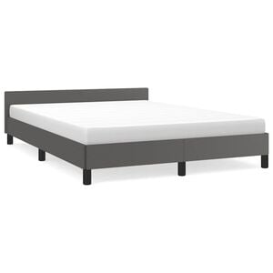vidaXL Bedframe met hoofdeinde zonder matras 140x190 cm grijs