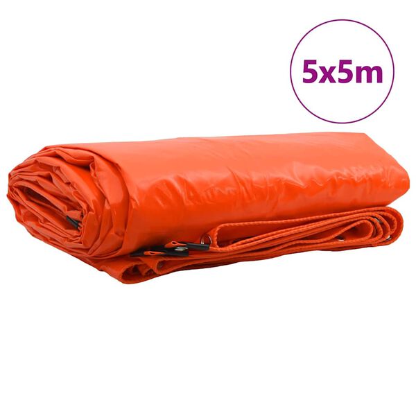 vidaXL Zeil 650g / m² Oranje 5 x 5 m Canvas met PVC-coating