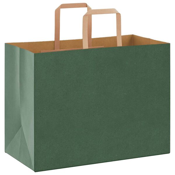 vidaXL Papieren zakken 50 st met hengsels 32x17x25 cm groen