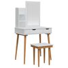 vidaXL Toilettafel Set FAUSKE 4 pcs Wit 76 x 50 x 143 cm