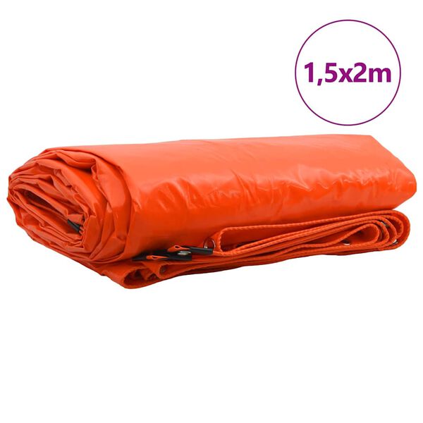 vidaXL Zeil 650g / m² Oranje 1,5 x 2 m Canvas met PVC-coating