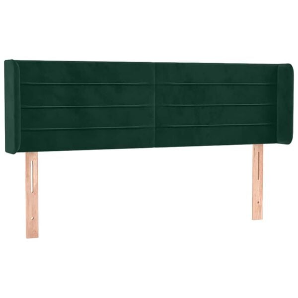 vidaXL Hoofdbord LED 147x16x78/88 cm fluweel donkergroen