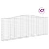vidaXL Schanskorven 2 st gewelfd 400x30x140/160 cm ijzer