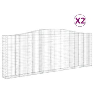 vidaXL Schanskorven 2 st gewelfd 400x30x140/160 cm ijzer