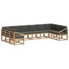 vidaXL Buiten bankenset met kussen 10 pcs Wit en antracietkleurig