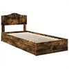 vidaXL Opslag bed met lade Gerookt eiken 70 x 190 cm Bewerkt hout